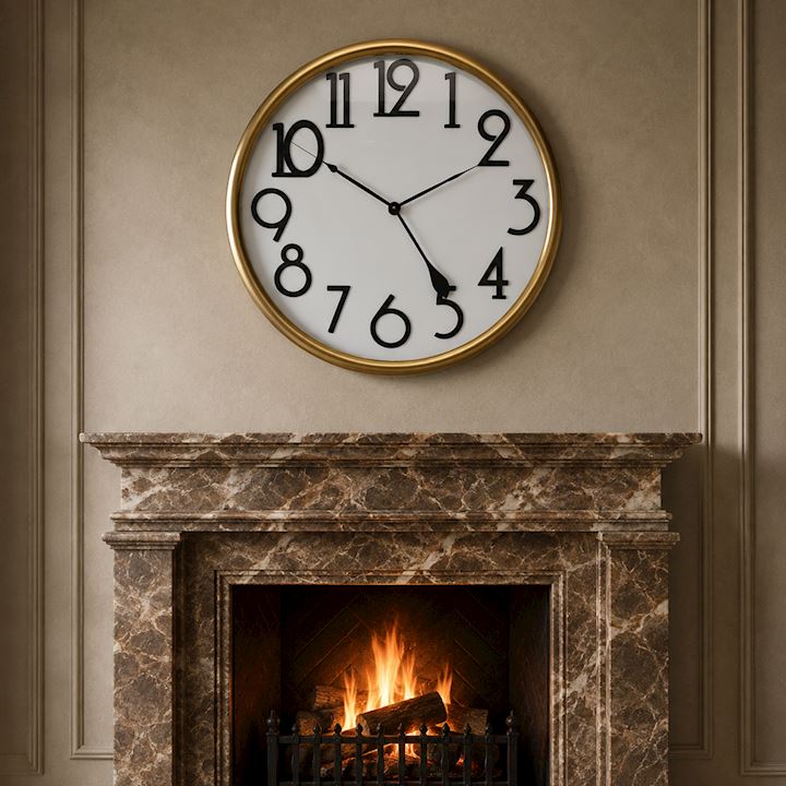A/Q GOLD METAL WALL CLOCK 80x80cm